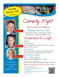 A flyer for Comedy Night, Saturday, February 24th.