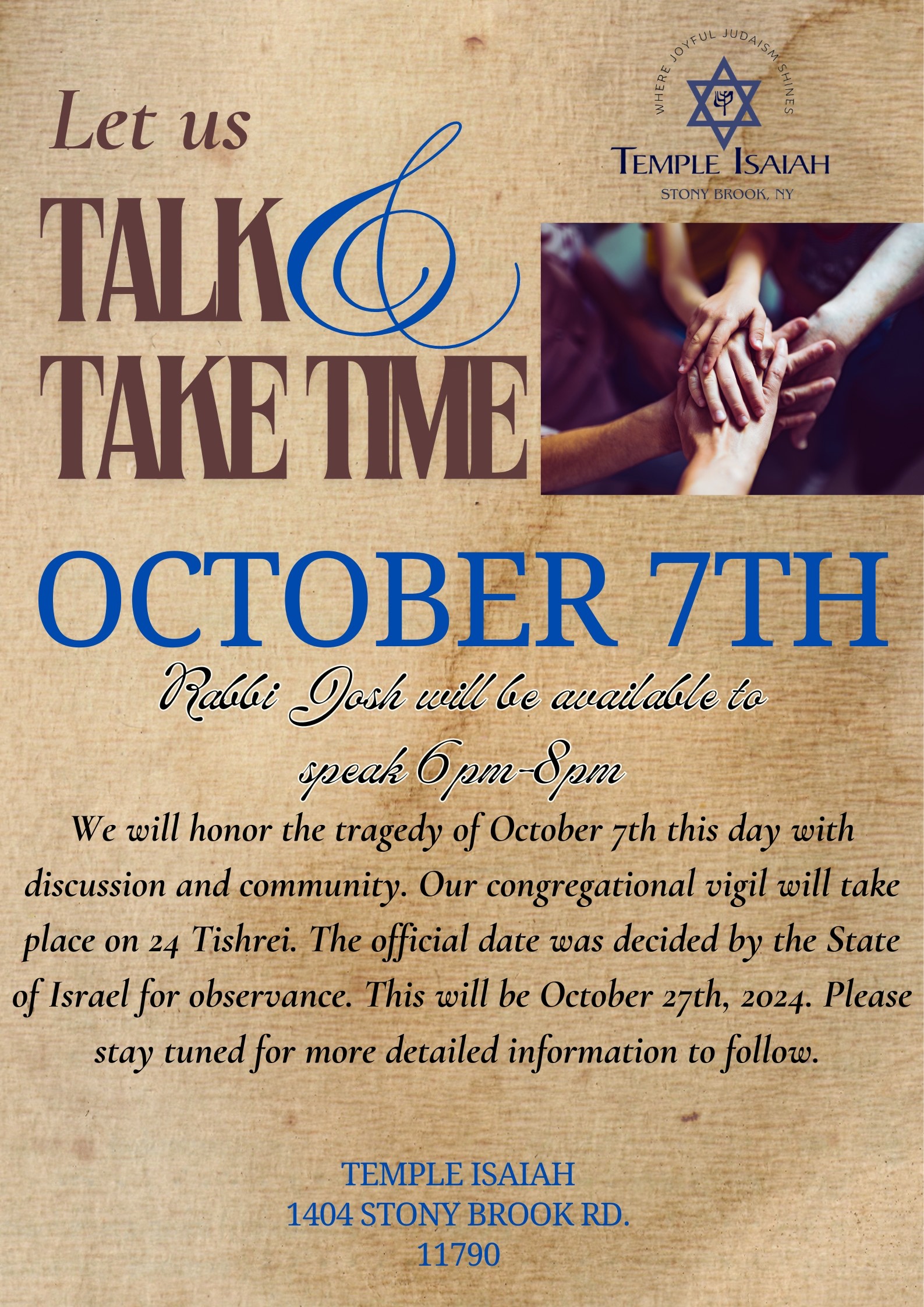 Let us Talk Oct 7th