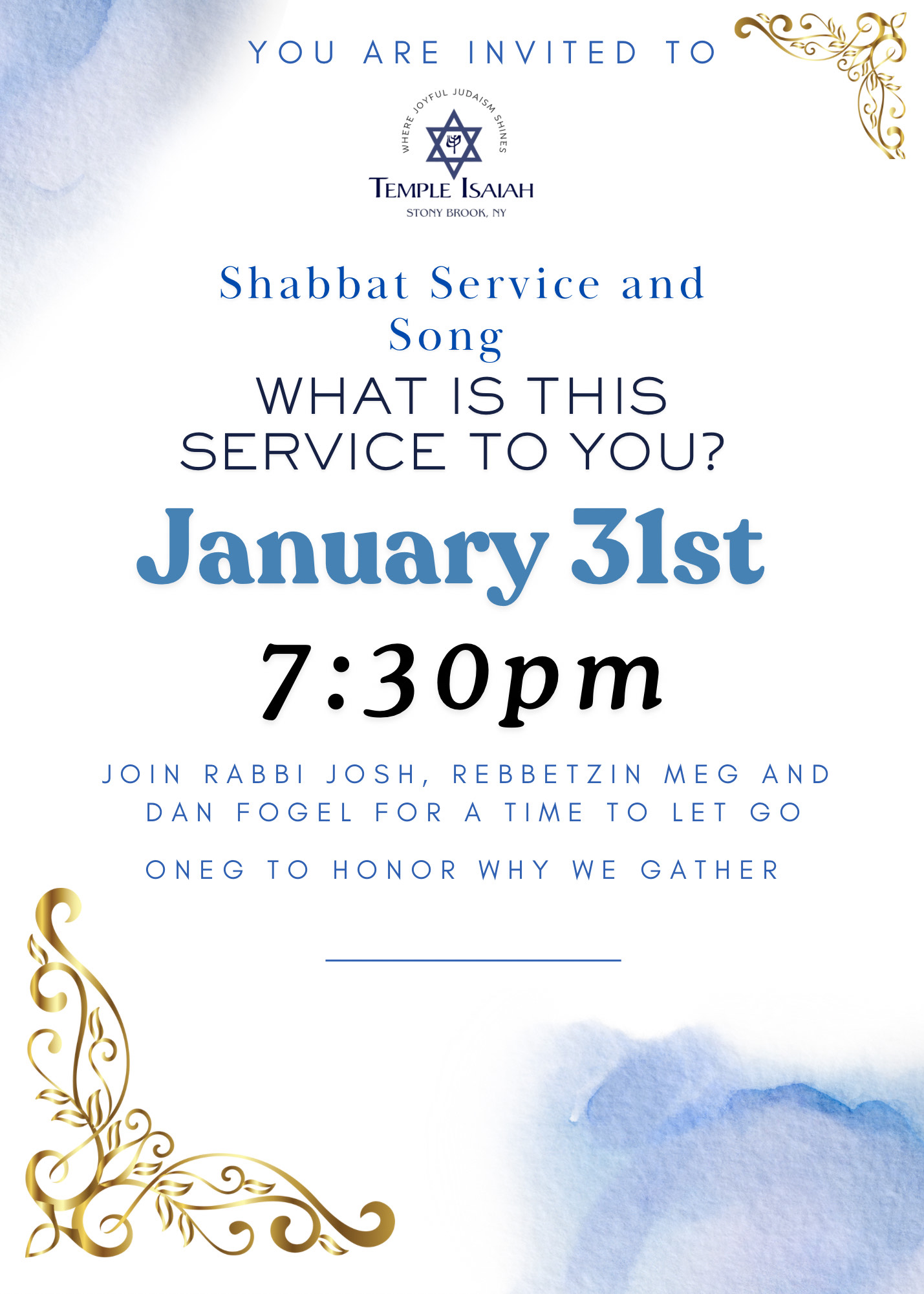 Shabbat Flyer - Jan 31